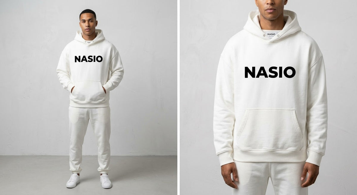 NASIO Premium Off-White Drop-Shoulder Hoodie